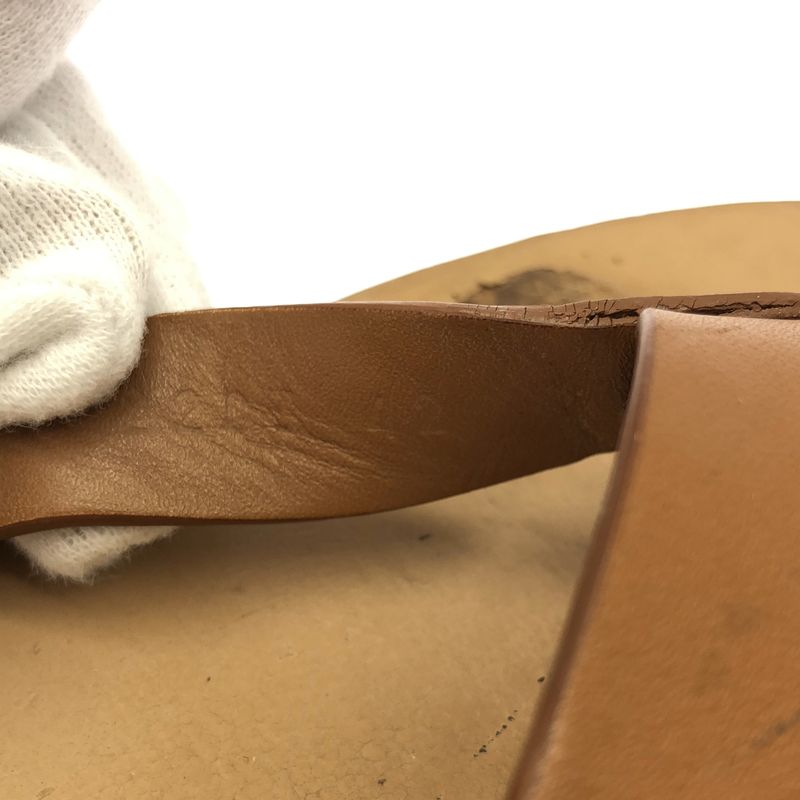 Hermes Estival Thong Leather Flip Flops Brown 42 — view 6