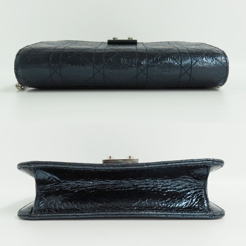 Dior Miss Wallet Chain Shoulder Bag Metallic Blue — view 4
