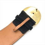 Celine Star Ball Belt 65 Suede Leather Black Gold — view 5