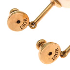 Dior Pearl Letter Charm Gold Earrings — view 6