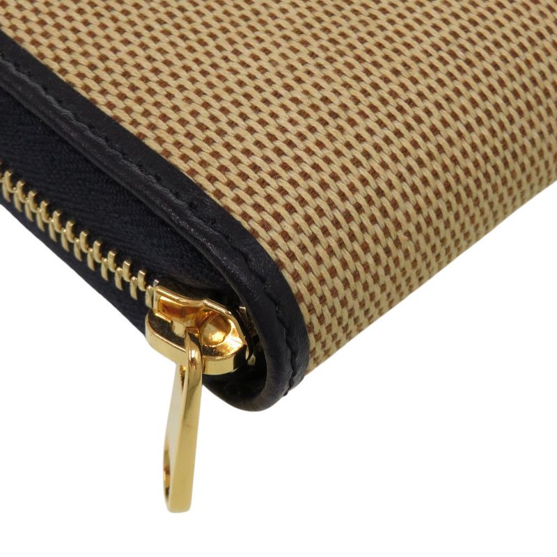 Gucci 1955 Horsebit 0416 Canvas Leather Beige Long Wallet 0392 — view 7