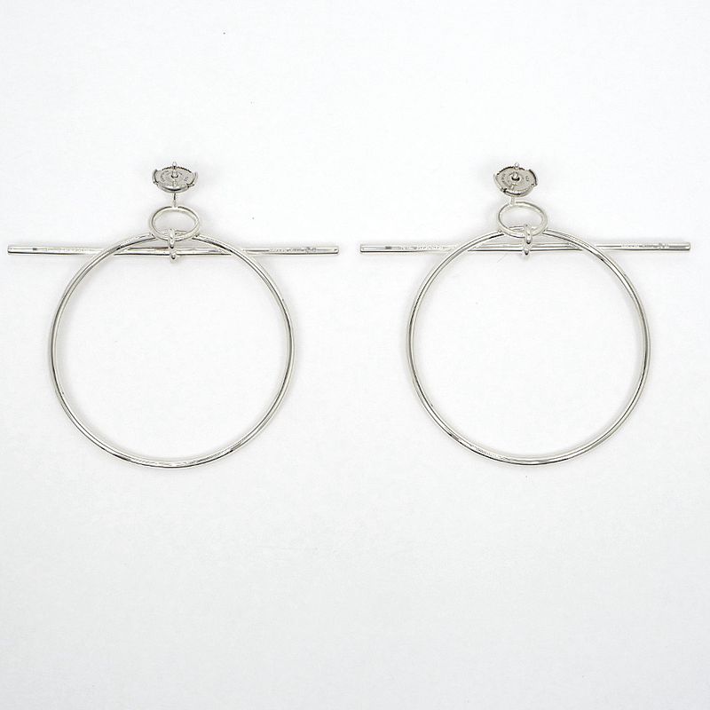 Hermes Earrings Loop MM Pair AG 925 SV Silver Jewelry Accessories Small — view 5