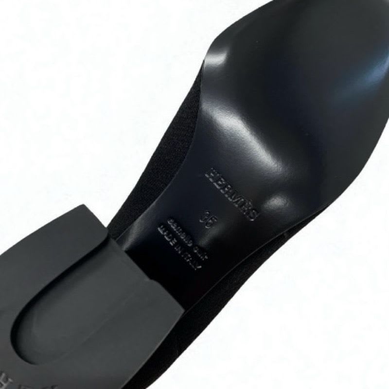 Hermes Volver Boots Short Shoes Fabric Leather Black Sock — view 8