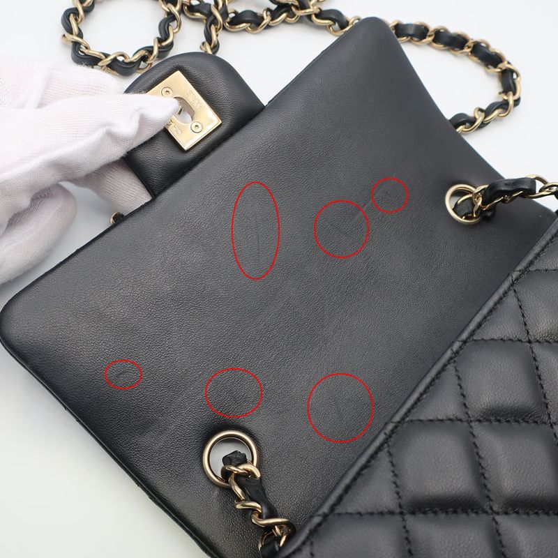 Chanel Mini Quilted Chain Shoulder Black Gold Hardware Single — view 6