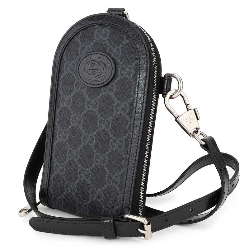 Gucci Shoulder Bag GG Supreme Black Gray — view 4