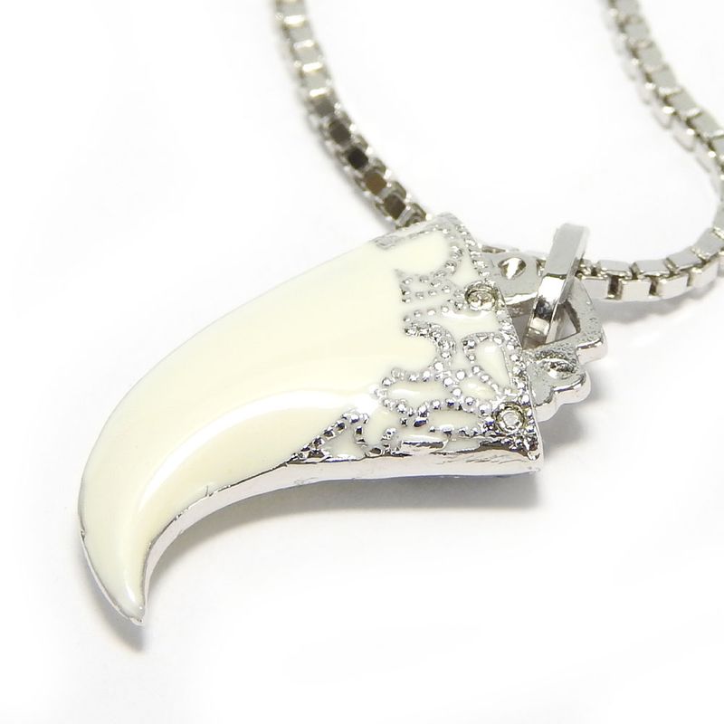 Christian Dior Necklace Metal Silver Hardware Fang Motif Plated Accessory — view 4