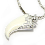 Christian Dior Necklace Metal Silver Hardware Fang Motif Plated Accessory — view 4