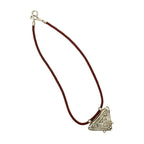 Hermes Touareg Necklace Leather Silver 925 Pendant Choker Red — view 5