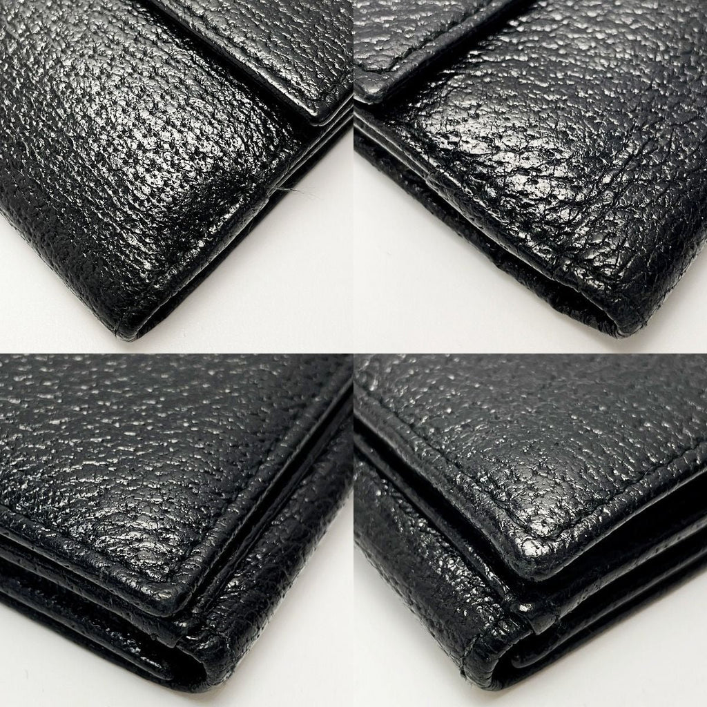 Gucci Bifold Long Wallet 035 1408 2097 Black Pigskin Leather Silver — view 8