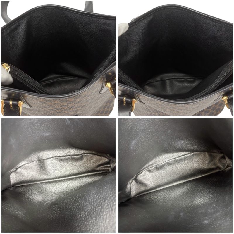 Celine Mini Tote Bag Black Macadam Leather Bucket Shape — view 7