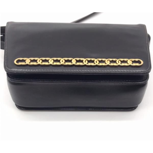 Gucci Leather Logo Shoulder Bag Black — view 3