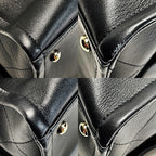 Chanel Black Chain Tote Bag Calfskin Gold Hardware — view 8
