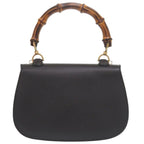 Gucci 2-Way Bamboo 000 1364 0633 Leather Black Handbag 0733 — view 2