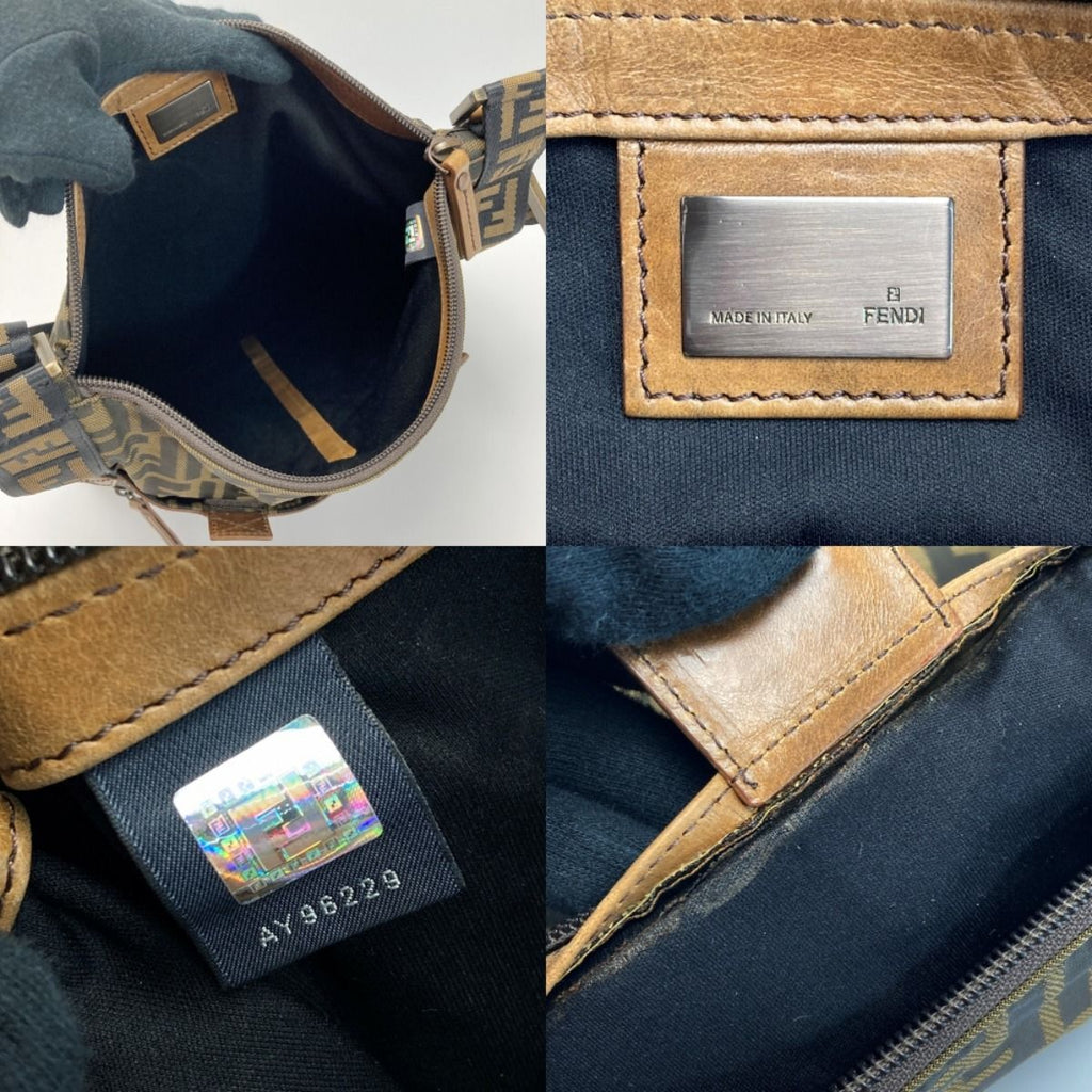 Fendi Zucca Pattern Shoulder Bag 7 Va167 Brown Canvas Leather Messenger — view 4