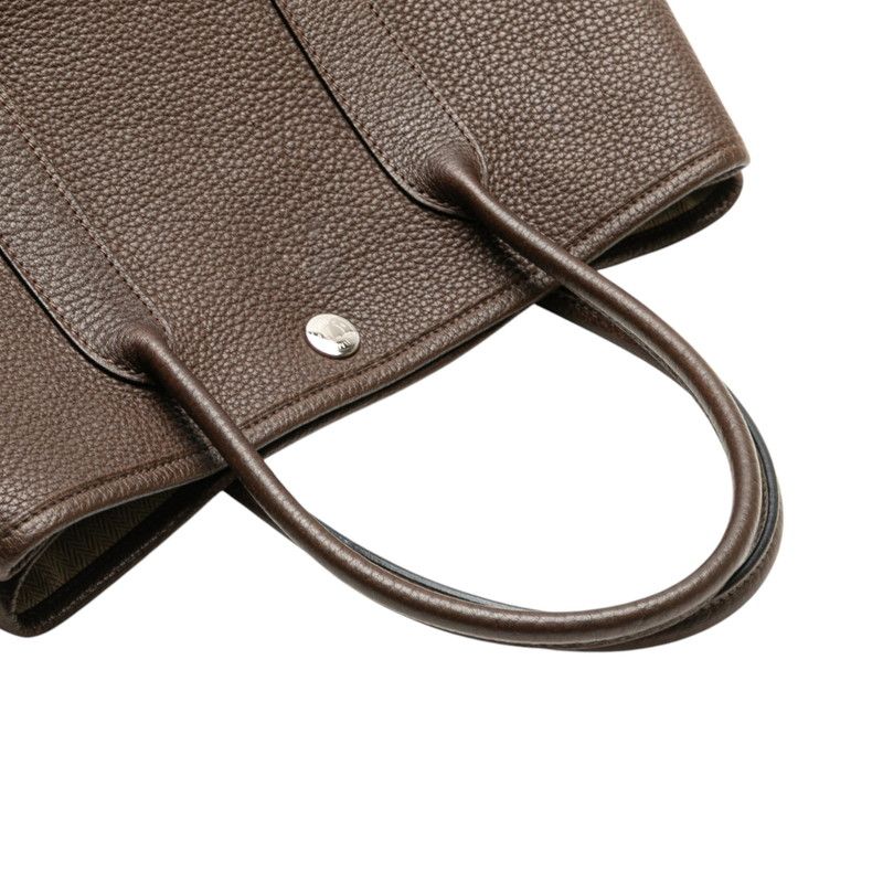 Hermes Garden Party TPM Chocolat Silver Hardware Negonda — view 5