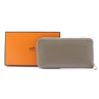 Hermes Azap Long Silk-in Vaux-epson Etoupe Brown R Wallet — view 9