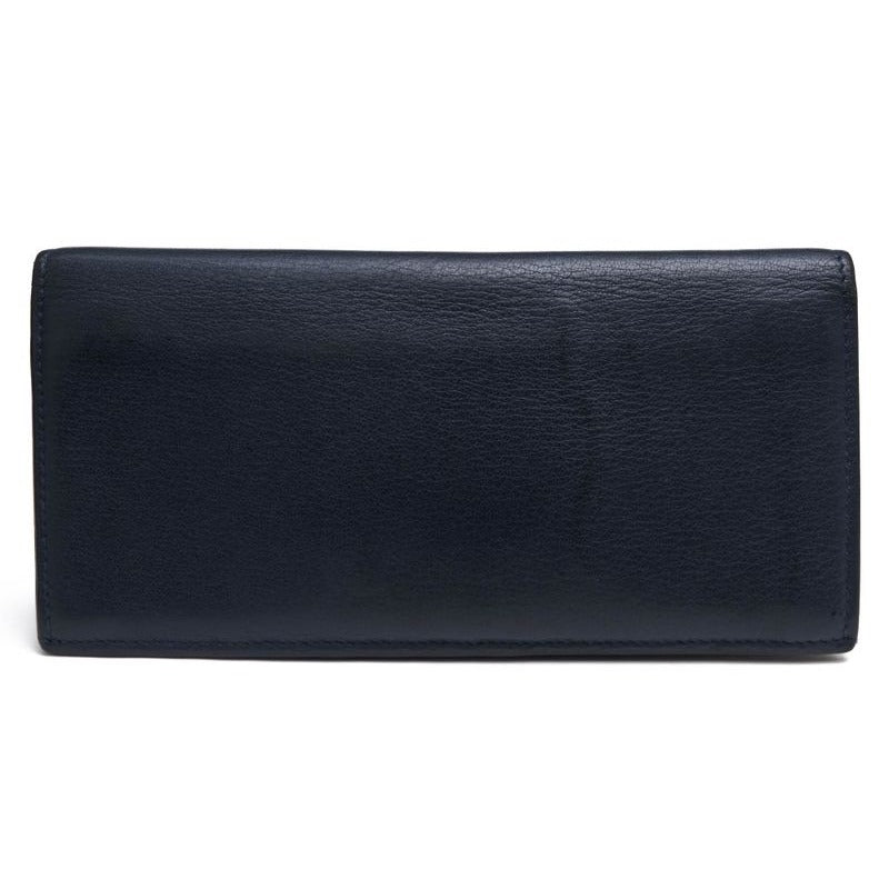 Dior Homme Long Wallet Men Leather Navy Blue CD Logo with Coin — view 2