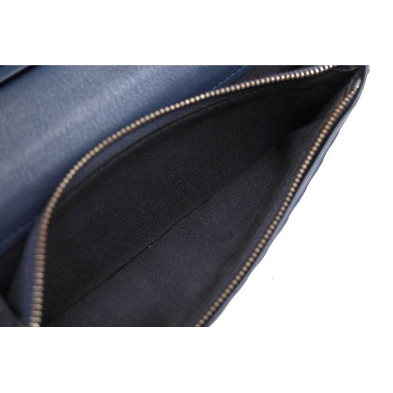 Dior Homme Long Wallet Men Leather Navy Blue CD Logo with Coin — view 9