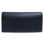 Dior Homme Long Wallet Men Leather Navy Blue CD Logo with Coin