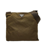 Prada Triangle Logo Plate Crossbody Bag Bt0175 Khaki Green Nylon