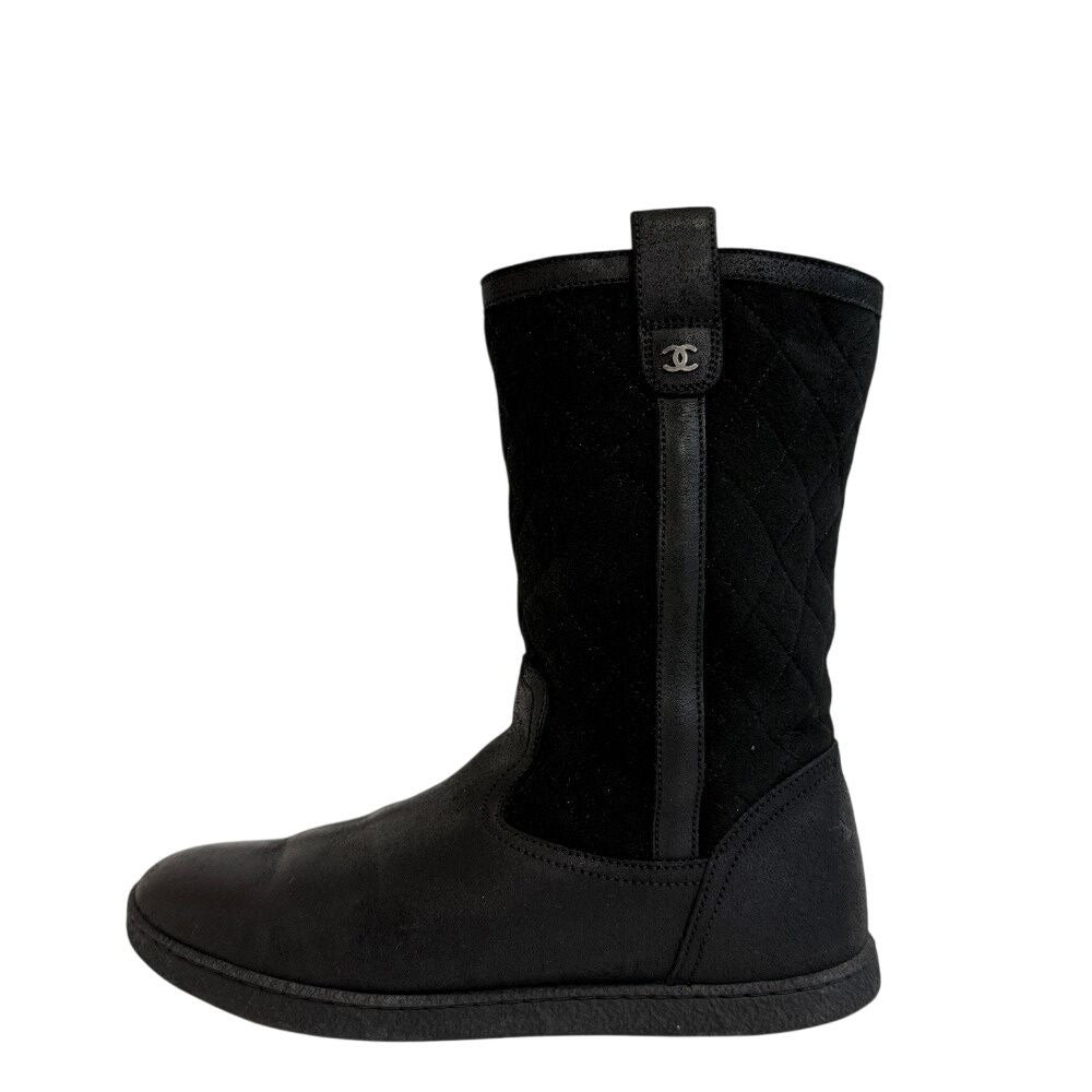Chanel Quilted Boots Black