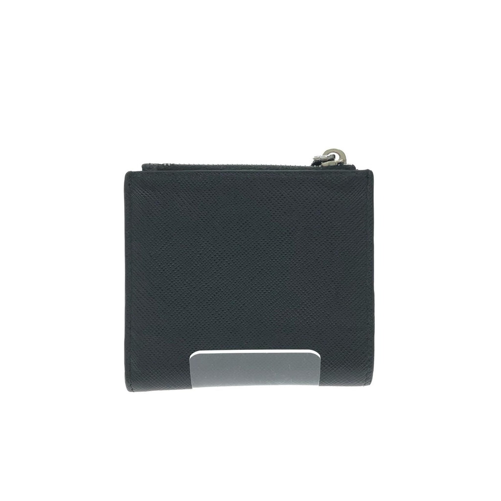 Prada Bifold Wallet Saffiano Triangle Compact Black — view 2
