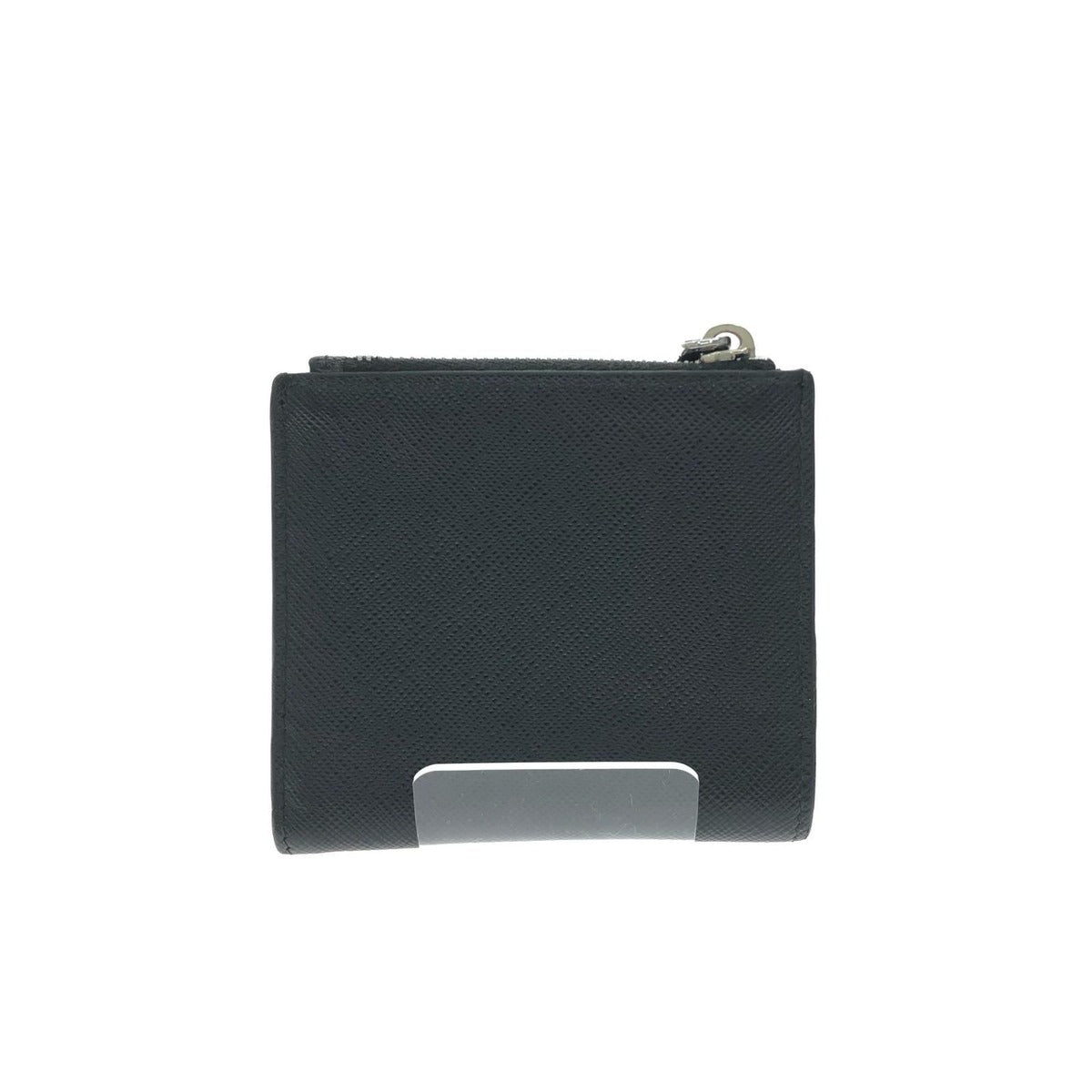 Prada Bifold Wallet Saffiano Triangle Compact Black — view 2