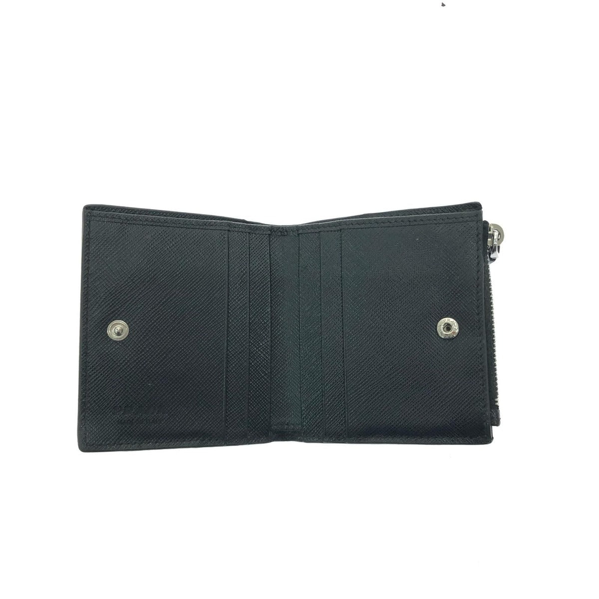Prada Bifold Wallet Saffiano Triangle Compact Black — view 4