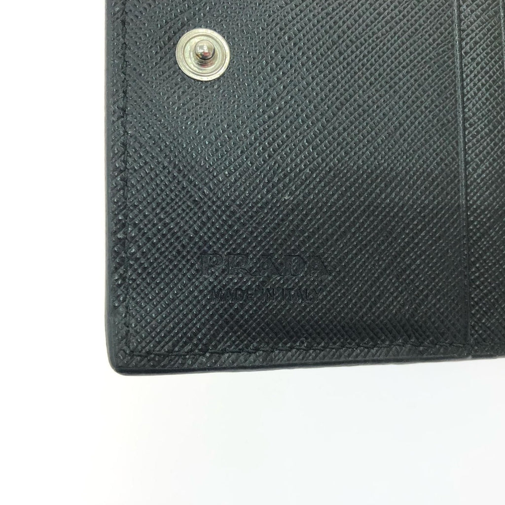 Prada Bifold Wallet Saffiano Triangle Compact Black — view 6
