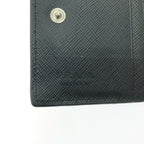 Prada Bifold Wallet Saffiano Triangle Compact Black — view 6
