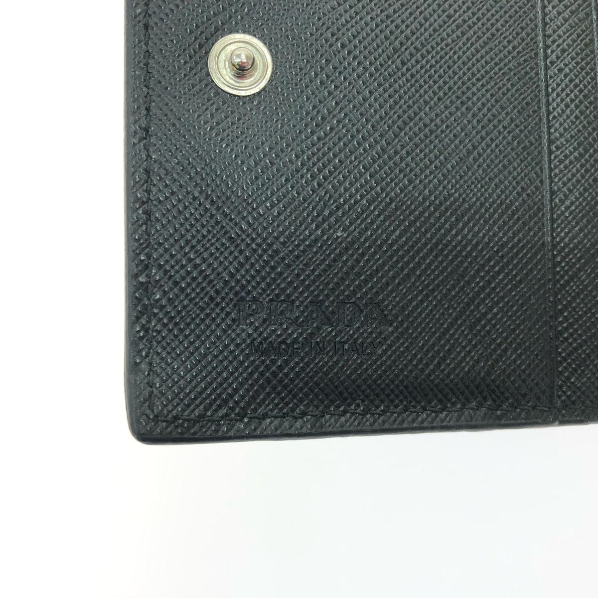 Prada Bifold Wallet Saffiano Triangle Compact Black — view 6