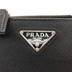 Prada Bifold Wallet Saffiano Triangle Compact Black — view 8