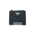 Prada Bifold Wallet Saffiano Triangle Compact Black