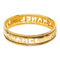 Chanel Logo Bangle Gold Plated Bracelet