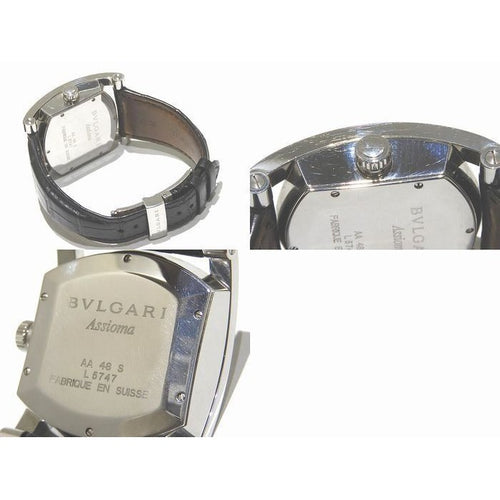 Bvlgari Ashoma Automatic Watch Date Silver Ss Black Dial Cles — view 2