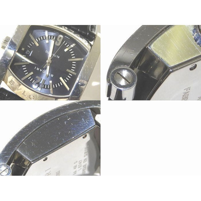 Bvlgari Ashoma Automatic Watch Date Silver Ss Black Dial Cles — view 4