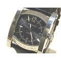 Bvlgari Ashoma Automatic Watch Date Silver Ss Black Dial Cles