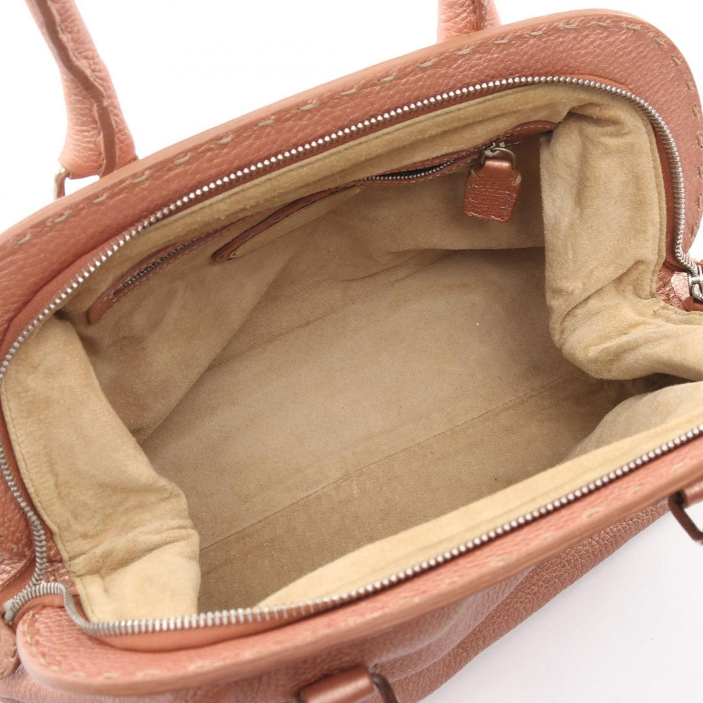 Fendi Handbag Selleria Doctor's Bag Metal Orange Leather — view 3