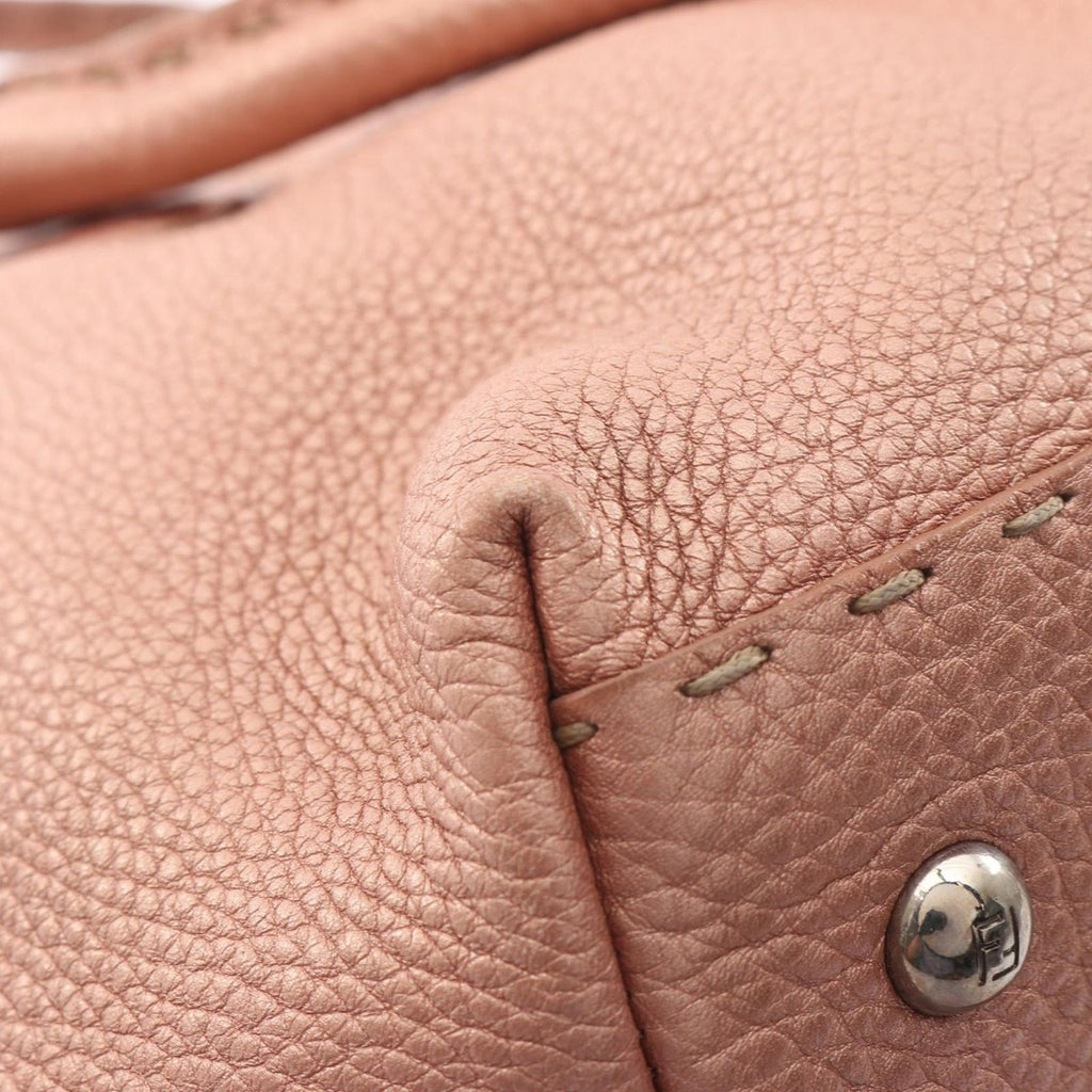 Fendi Handbag Selleria Doctor's Bag Metal Orange Leather — view 5