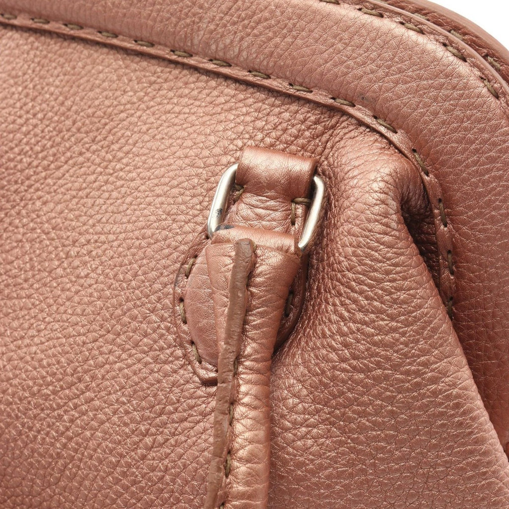 Fendi Handbag Selleria Doctor's Bag Metal Orange Leather — view 7