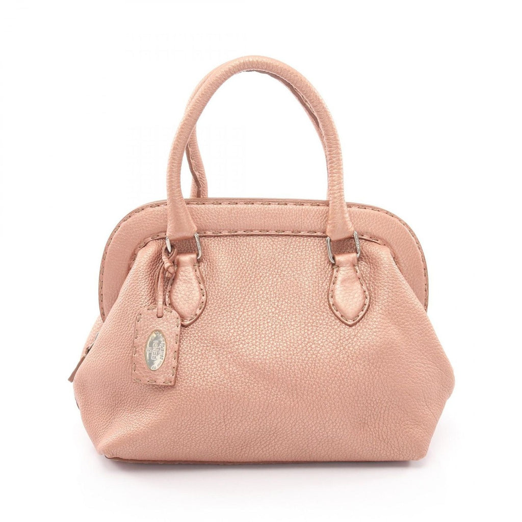Fendi Handbag Selleria Doctor's Bag Metal Orange Leather