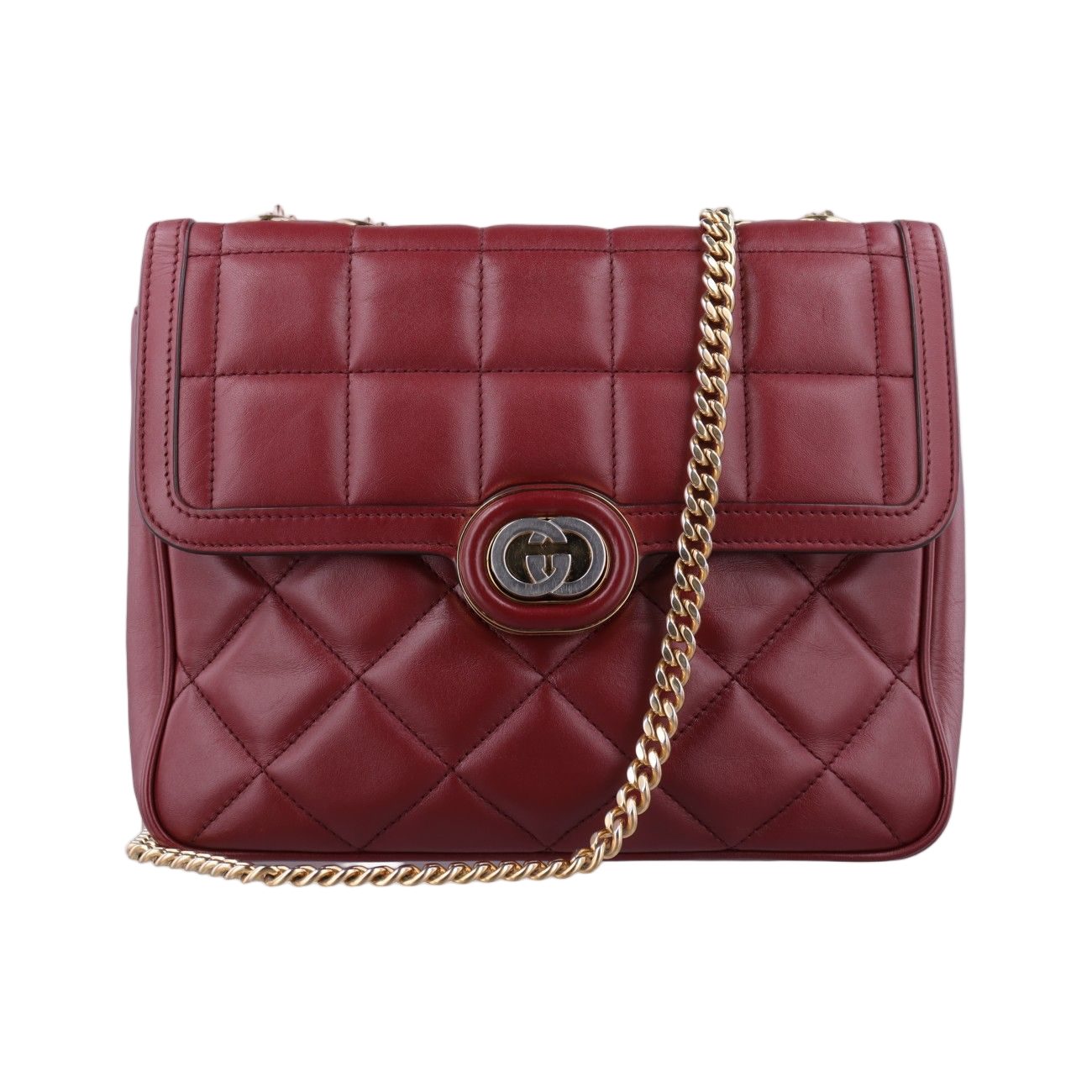 Gucci Mini Deco Wine Red Leather Shoulder