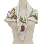 Louis Vuitton Heirloom Monogram Triangle Silk Scarf White 90 — view 2