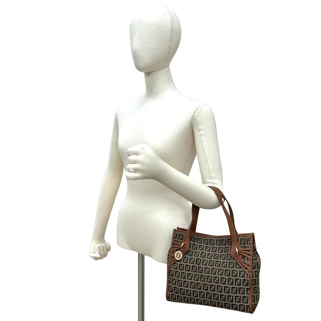 Fendi Zucchino FF Pattern Logo Canvas Leather — view 2