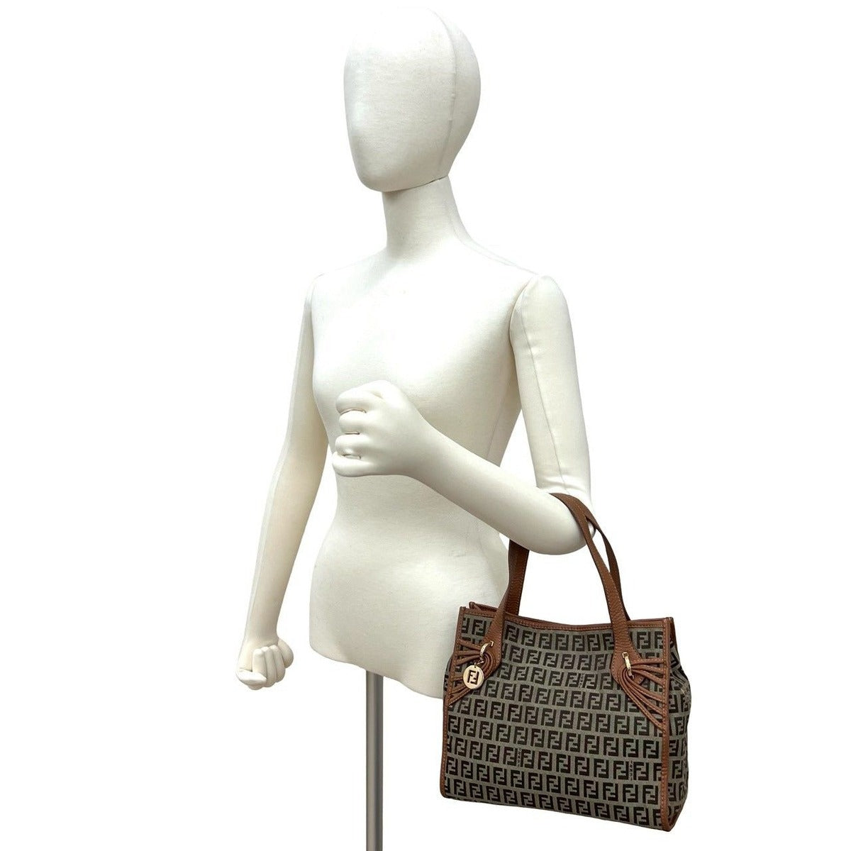 Fendi Zucchino FF Pattern Logo Canvas Leather — view 2