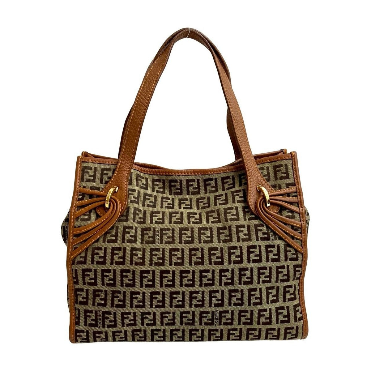 Fendi Zucchino FF Pattern Logo Canvas Leather — view 3