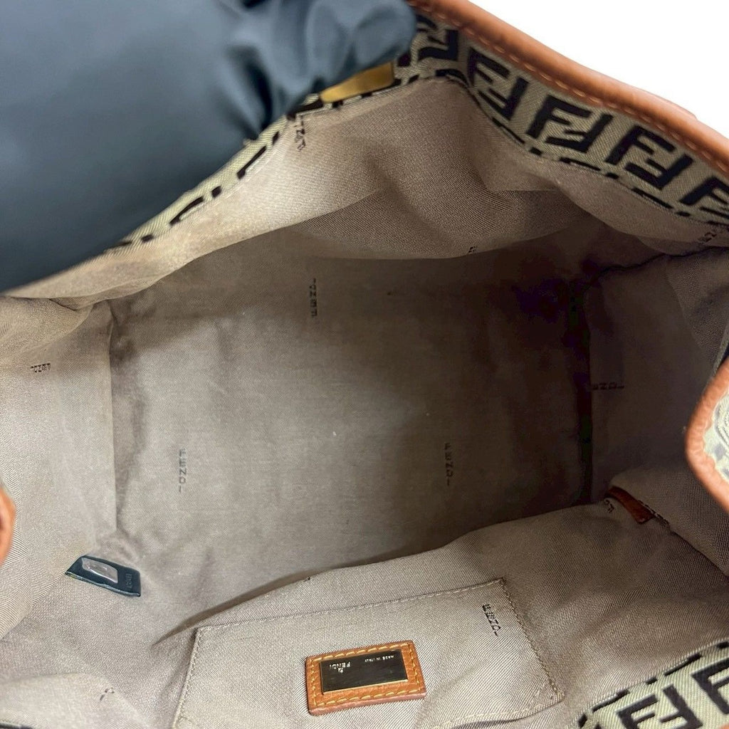 Fendi Zucchino FF Pattern Logo Canvas Leather — view 9