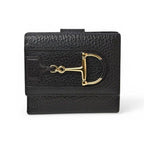 Gucci Wallet Trifold Horsebit Black Leather Compact