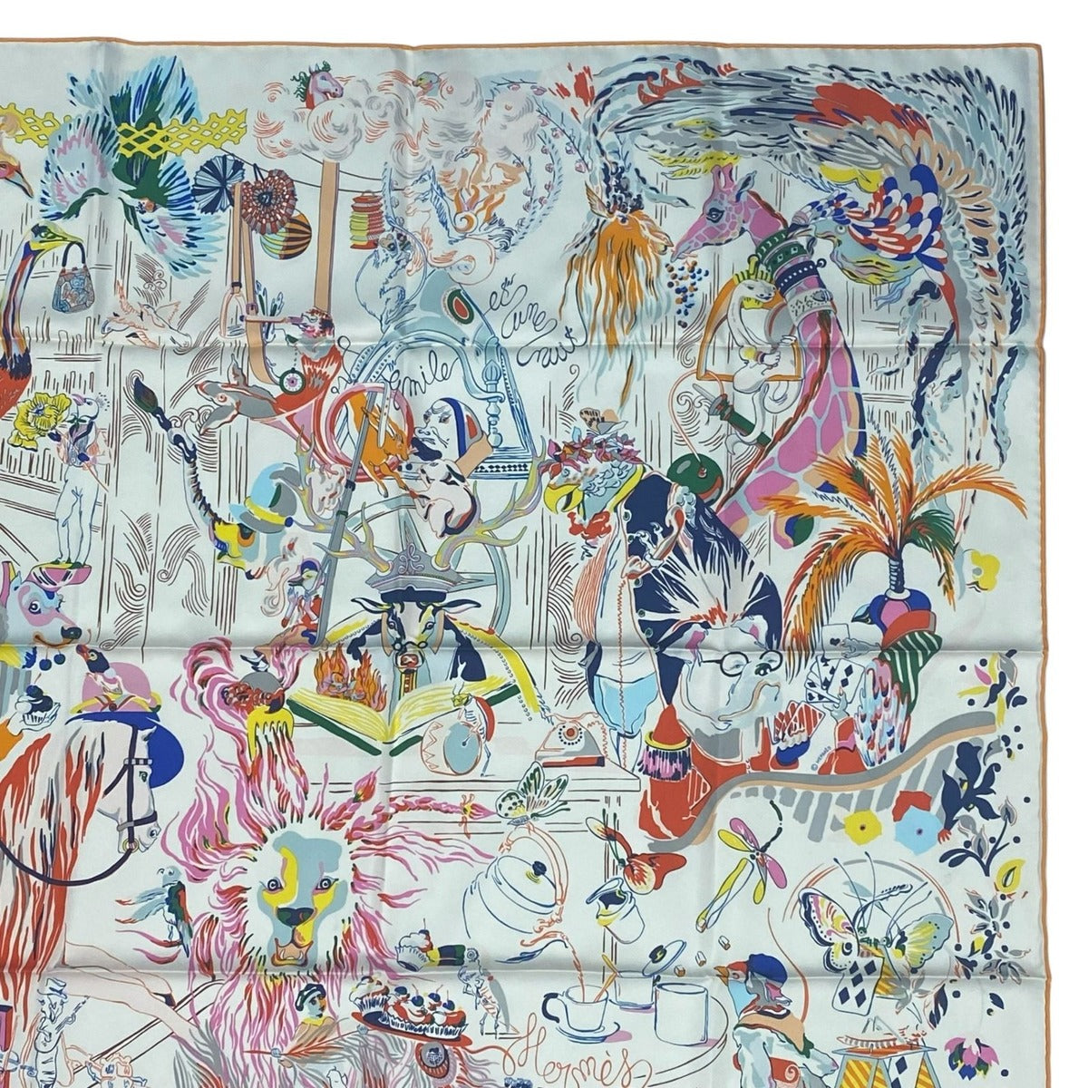 Hermes Silk Carre 90 Emile Et Une Nuit Emile's Night Scarf — view 3