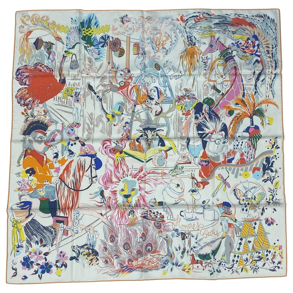 Hermes Silk Carre 90 Emile Et Une Nuit Emile's Night Scarf
